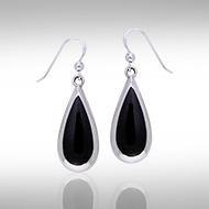 Pear Cabochon Gemstone Silver Earrings TE2942 - Jewelry